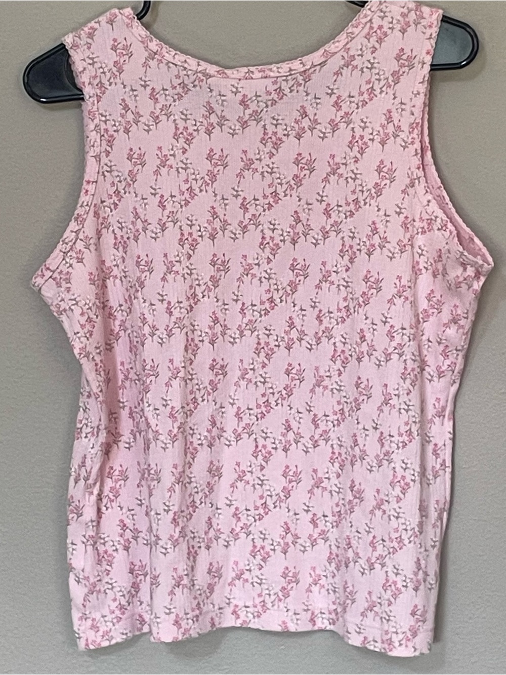 Basic Editions Size M Pink Ditsy Floral Tank Top - Picture 2 of 7